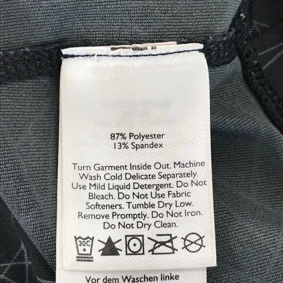 Eddie Bauer Active Capri Pant Women's Small Black Geo Print Stretch Pocket Gym - Picture 8 of 9